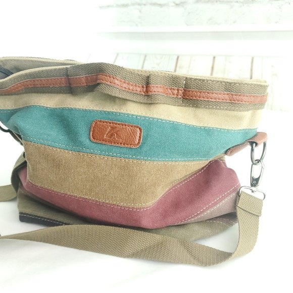 JellyYoo Womens Multicolor Colorblock Canvas Adjustable Strap Crossbody … - Picture 5 of 15
